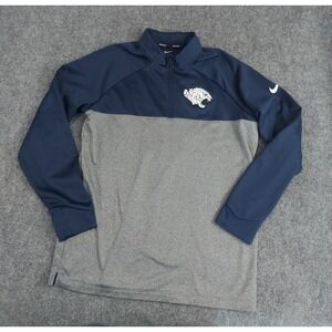 Jaguars Nike Golf Pullover Mens Large Gray blue Sweater 1/4 Zip‎ Logo